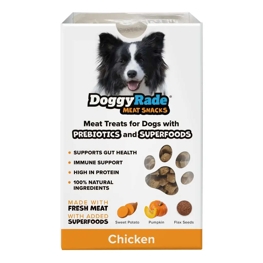 DoggyRade Prebiotic Meat Snacks - Superfood chicken, sweet potato, pumpkin, flax seeds. 100g
