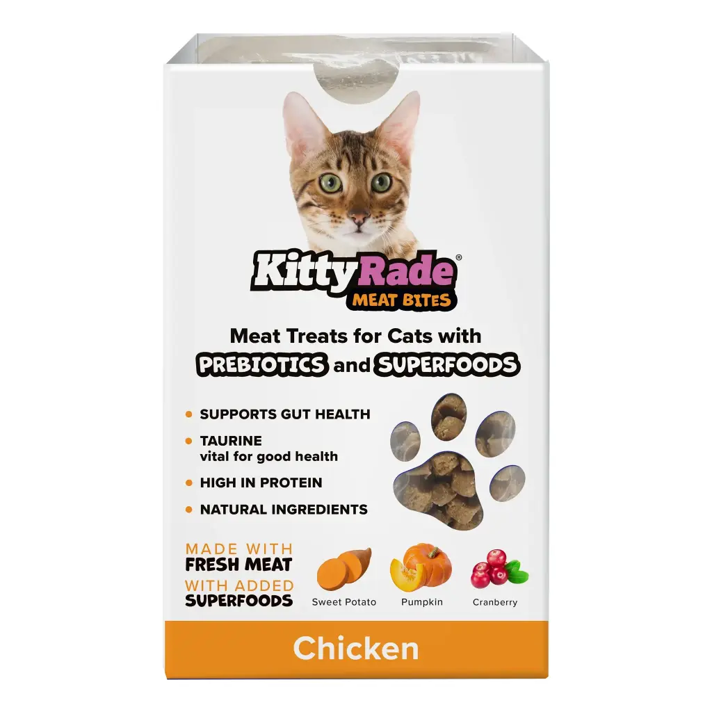 KittyRade Prebiotic Meat Snacks - Superfood chicken, sweet potato, pumpkin, cranberry. 100g