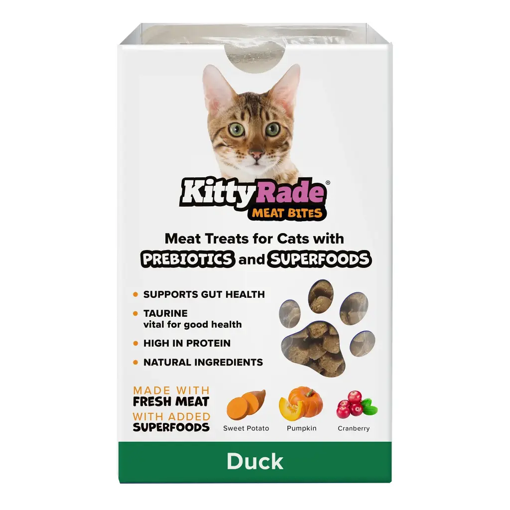 KittyRade Prebiotic Meat Snacks - Superfood duck, sweet potato, pumpkin, cranberry. 100g