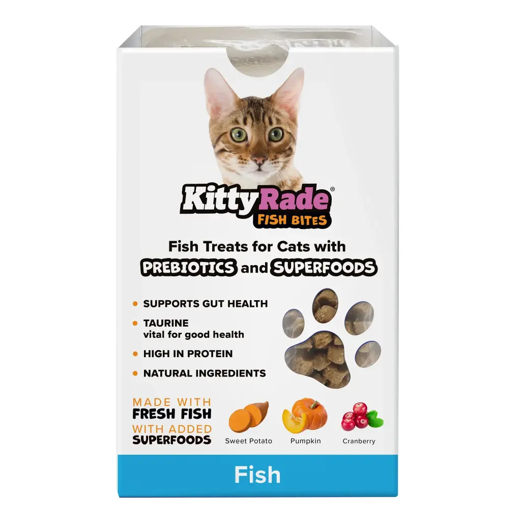 KittyRade Prebiotic Meat Snacks - Superfood fish, sweet potato, pumpkin, cranberry. 100g