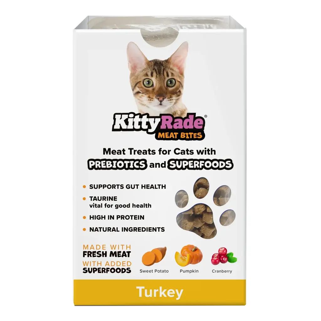 KittyRade Prebiotic Meat Snacks - Superfood turkey, sweet potato, pumpkin, cranberry. 100g